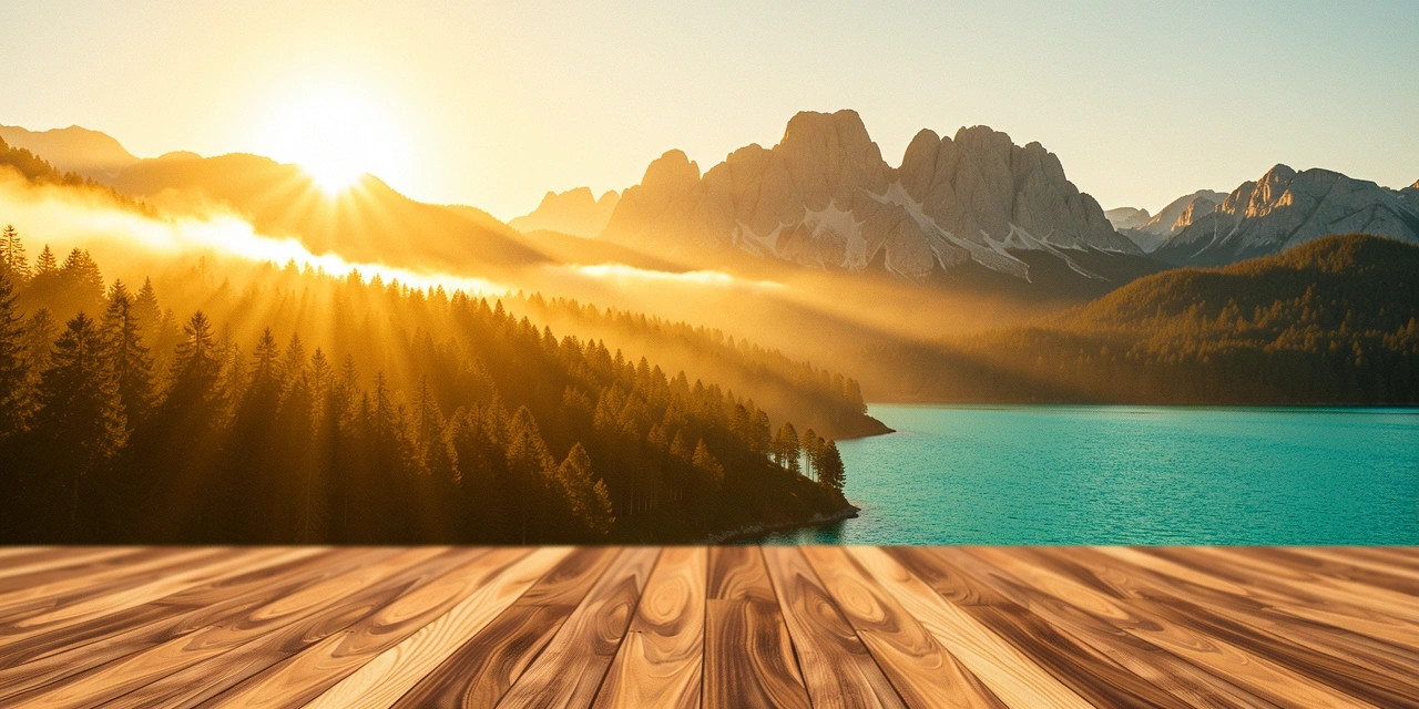 Sunrise over Slovenian mountain peaks